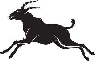 Flat design goat silhouette vector