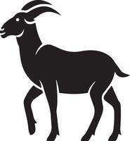 Flat design goat silhouette vector