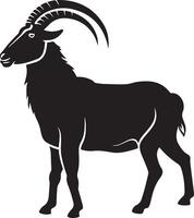 Flat design goat silhouette vector