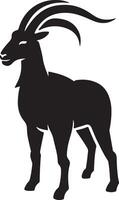 Flat design goat silhouette vector