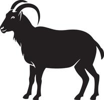 Flat design goat silhouette vector