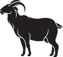 Flat design goat silhouette vector