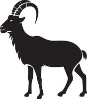 Flat design goat silhouette vector