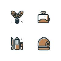 Cooking Icon Set Doodle vector