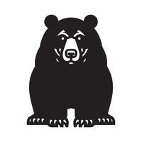 Bear silhouettes flat Illustration. vector
