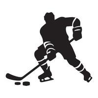 Hockey silhouette black flat illustration. vector