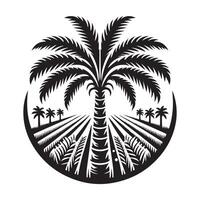 Palm trees Silhouette flat Illustration art. vector