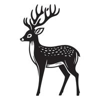 Deer silhouette flat illustration vector