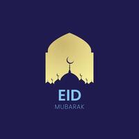 eid Mubarak mínimo diseño vector