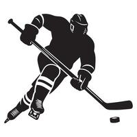 hockey silueta negro plano ilustración. vector