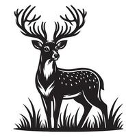 Deer silhouette flat illustration vector