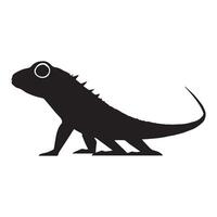 Lizard Silhouette Flat Illustration. vector