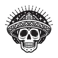 Skull silhouette flat illustration. vector