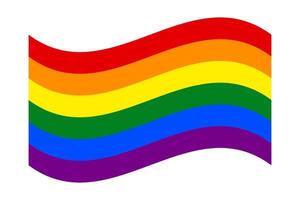 Flat wavy Pride flag isolated on transparent background. Clipart Flag for pride month. vector