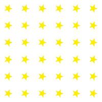 sin costura modelo con amarillo estrellas ese son pulcramente alineado en filas en un blanco antecedentes. sencillo sólido modelo para envase papel, regalo papel, para niños textiles, almohadas o otro vector