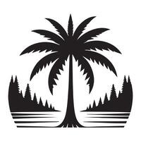 Palm trees Silhouette flat Illustration art. vector