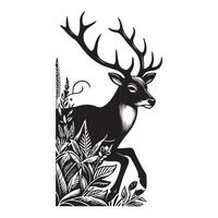 Deer silhouette flat illustration vector