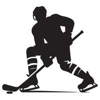 Hockey silhouette black flat illustration. vector