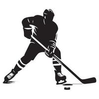 hockey silueta negro plano ilustración. vector