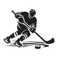 Hockey silhouette black flat illustration. vector