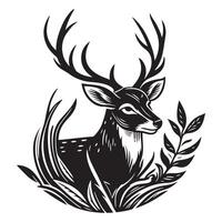 Deer silhouette flat illustration vector