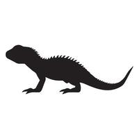 Lizard Silhouette Flat Illustration. vector