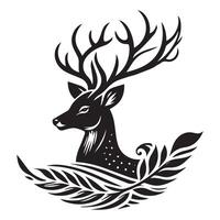 Deer silhouette flat illustration vector