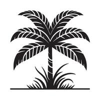 Palm trees Silhouette flat Illustration art. vector