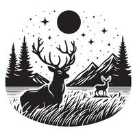 Deer silhouette flat illustration vector