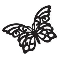 Butterflies silhouette black background on white Background vector