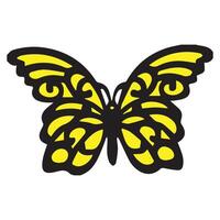 Butterflies silhouette black background on white Background vector