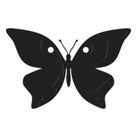 Butterflies silhouette black background on white Background vector