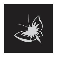 Butterflies silhouette black background on white Background vector