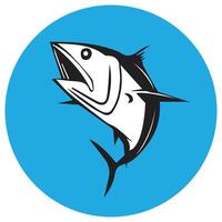 Tuna fish jumping out of the water - cut out icon vector