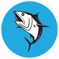 atún pescado saltando fuera de el agua - cortar fuera icono vector