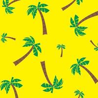 pattern with palm trees and yellow background vector