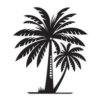 Palm trees Silhouette flat Illustration art. vector