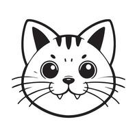 un gato silueta plano ilustración vector