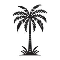 Palm trees Silhouette flat Illustration art. vector