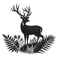 Deer silhouette flat illustration vector