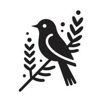 Bird silhouette flat illustration. vector