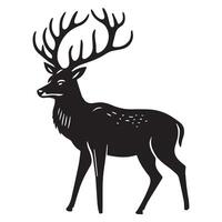 Deer silhouette flat illustration vector