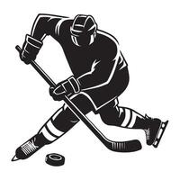 Hockey silhouette black flat illustration. vector