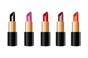 realistic lipstick packaging collection. vector