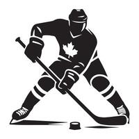 Hockey silhouette black flat illustration. vector