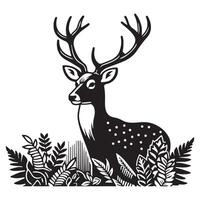 Deer silhouette flat illustration vector