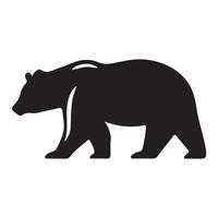 Bear silhouettes flat Illustration. vector