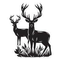 Deer silhouette flat illustration vector