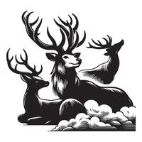 Deer silhouette flat illustration vector