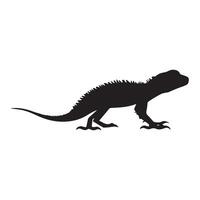 Lizard Silhouette Flat Illustration. vector